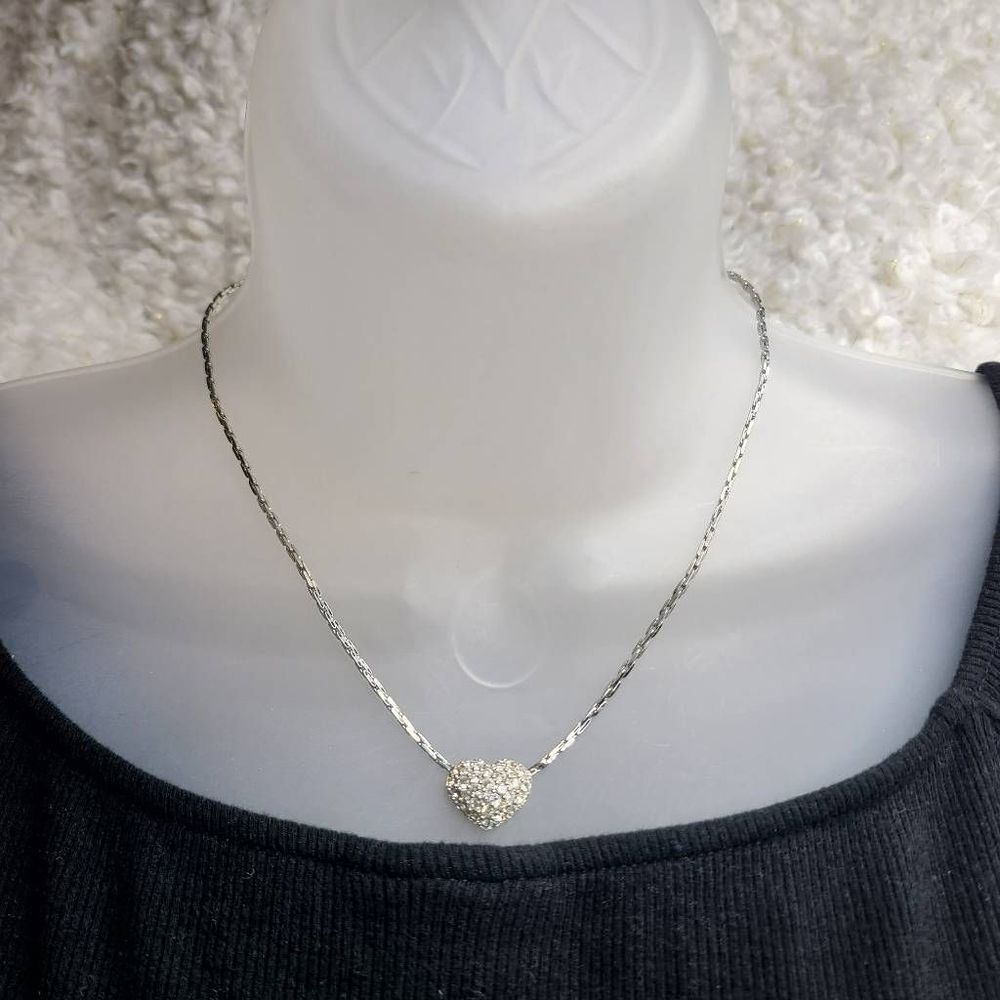 Swarovski Signed Crystal Heart‎ Pave Crystal Necklace